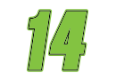 Josh Pierson's car number, #14