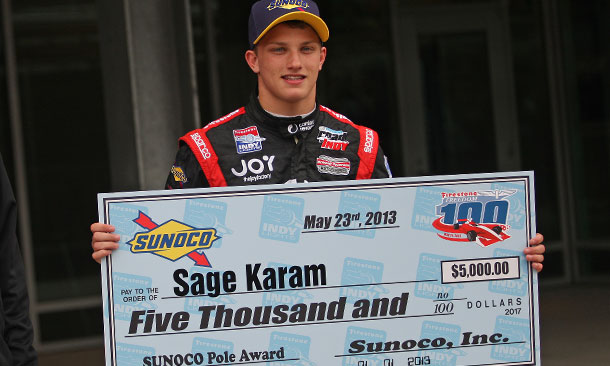 Karam claims pole start for Firestone Freedom 100