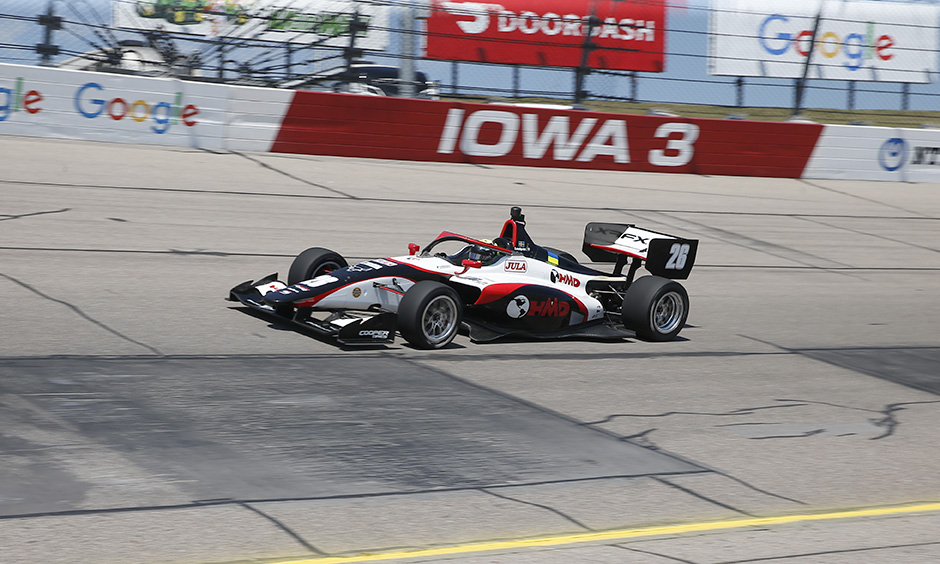 Series Leader Lundqvist Paces Opening Practice at Iowa